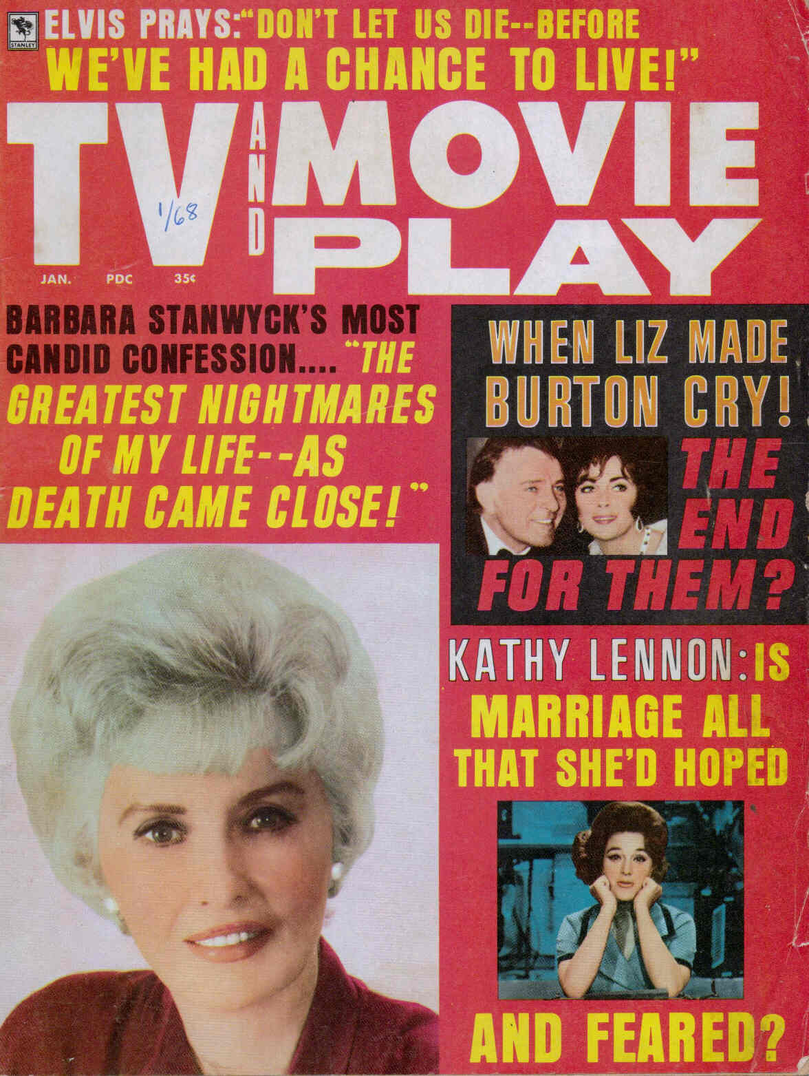 TV AND MOVIE PLAY magazine side cover  Vol 2 # 3 January 1968