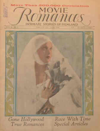 MOVIE ROMANCES magazine side cover June 1929