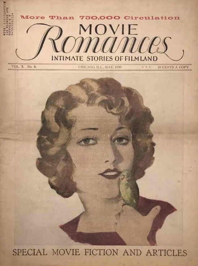 MOVIE ROMANCES magazine side cover May 1930