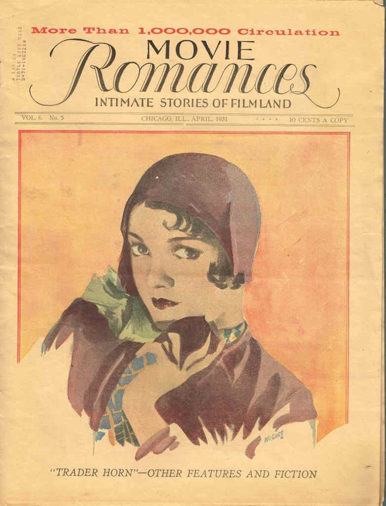 MOVIE ROMANCES magazine side cover April 1931