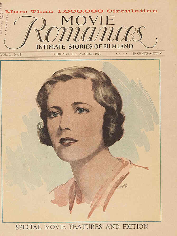 MOVIE ROMANCES magazine side cover August 1931