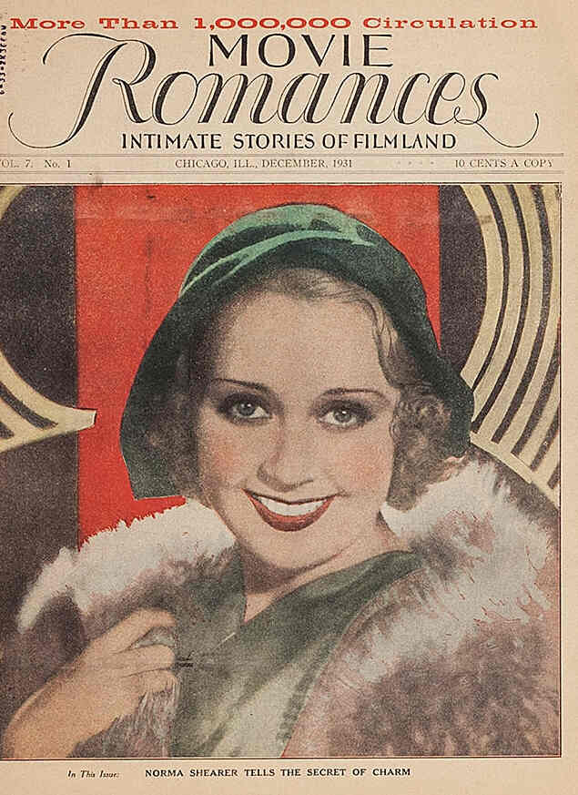 MOVIE ROMANCES magazine side cover December 1931