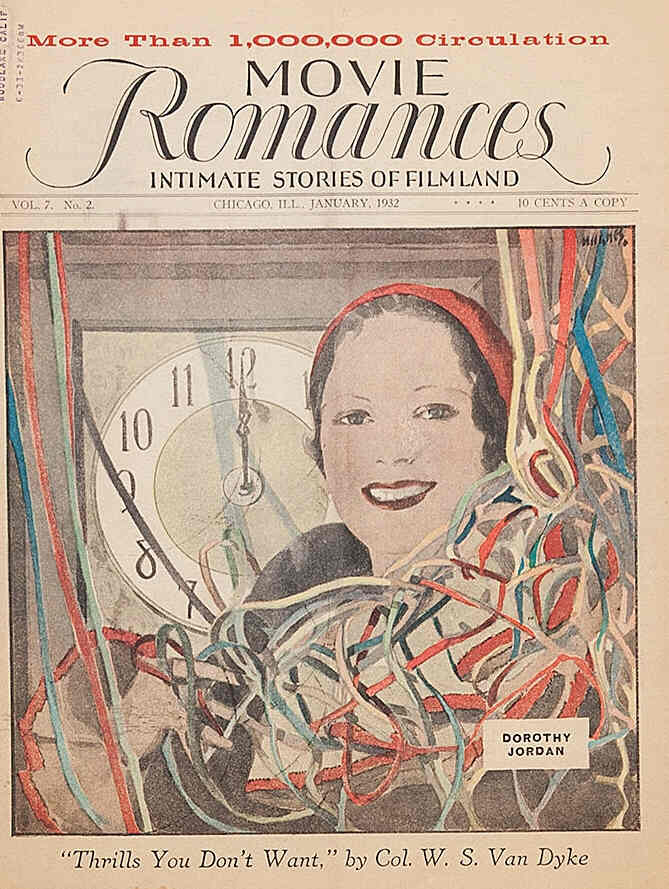 MOVIE ROMANCES magazine side cover January 1932