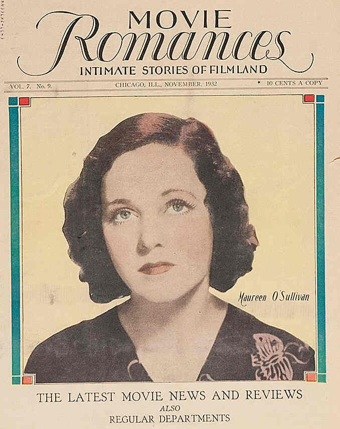 MOVIE ROMANCES magazine side cover November 1932