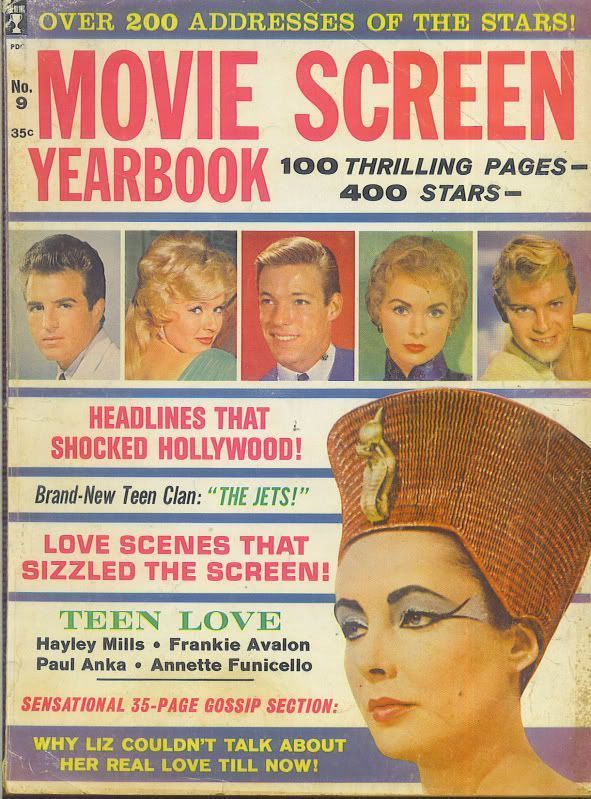 MOVIE SCREEN YEARBOOK magazine side cover Issue 9  1962