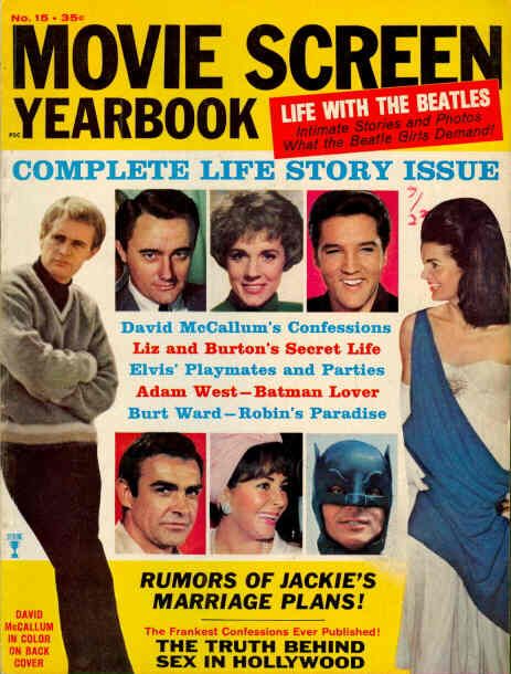 MOVIE SCREEN YEARBOOK magazine side cover Issue 15  1966