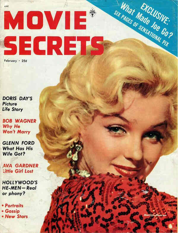 MOVIE SECRETS magazine side cover Issue 1 February 1955