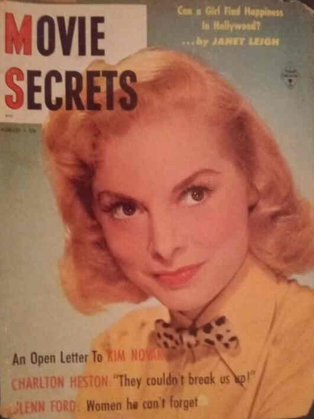 MOVIE SECRETS magazine side cover August 1955