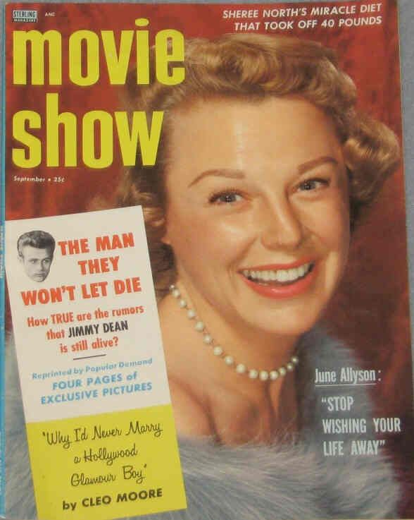 MOVIE SHOW magazine side cover  Vol 3 # 1 September 1956
