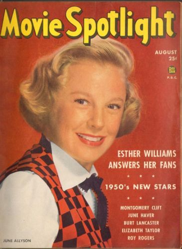 MOVIE SPOTLIGHT magazine side cover August 1950