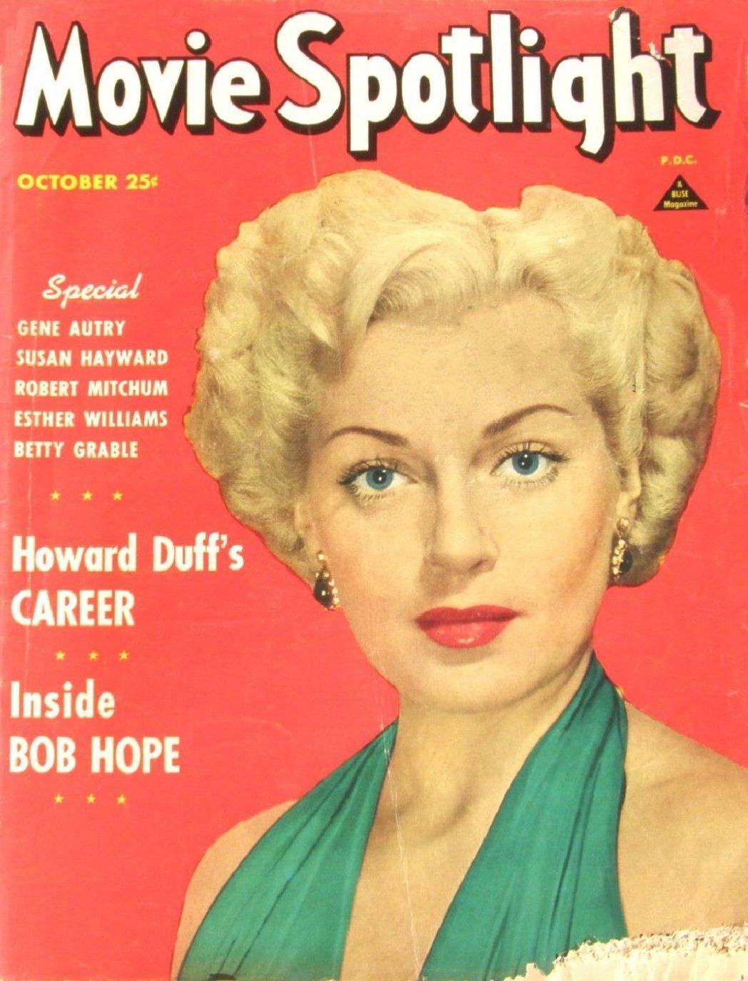 MOVIE SPOTLIGHT magazine side cover  Vol 2 # 2 October 1950