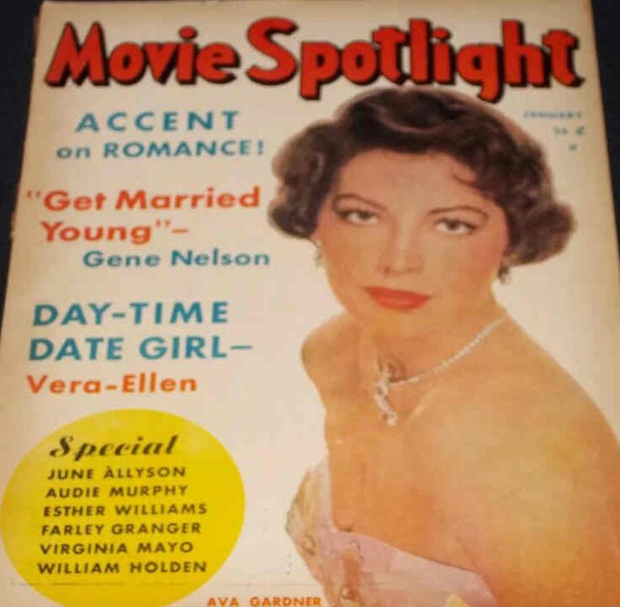 MOVIE SPOTLIGHT magazine side cover  Vol 3 # 2 January 1952