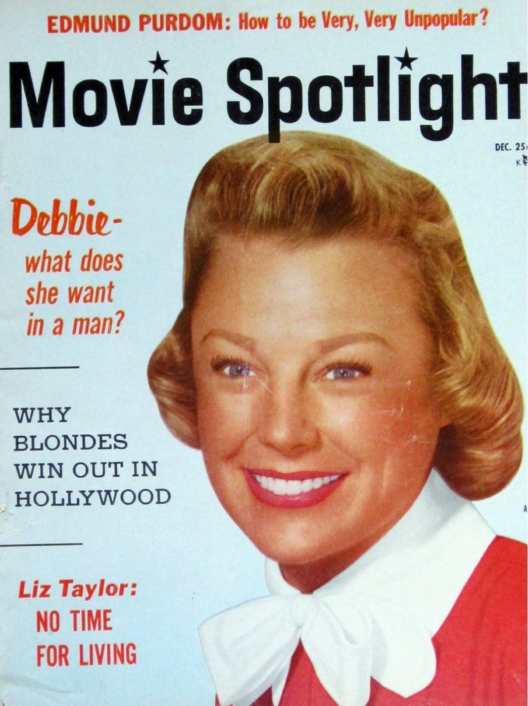 MOVIE SPOTLIGHT magazine side cover  Vol 6 # 6 December 1955