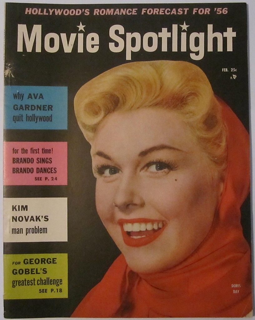 MOVIE SPOTLIGHT magazine side cover February 1957