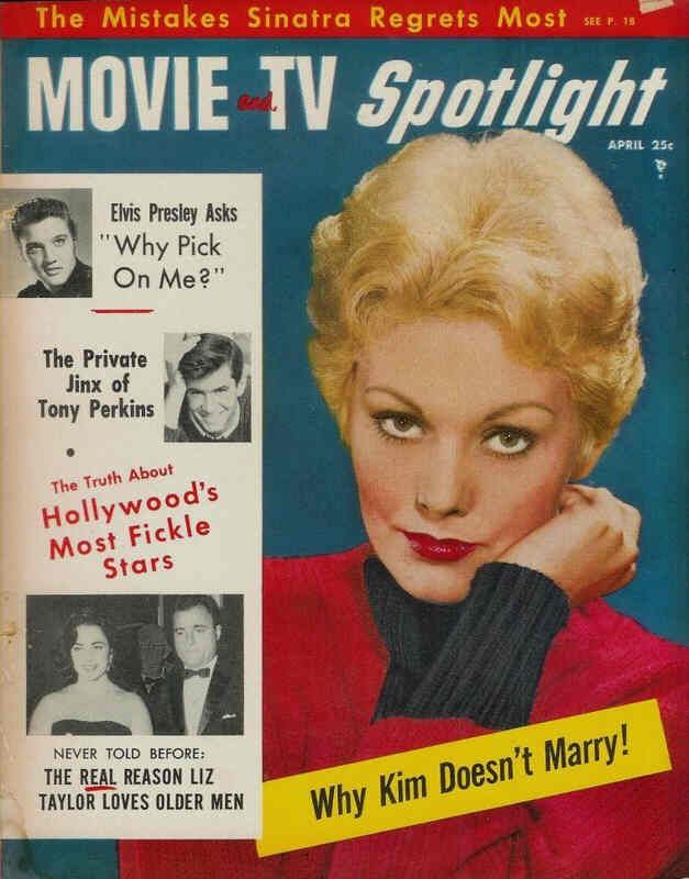 MOVIE SPOTLIGHT magazine side cover April 1957