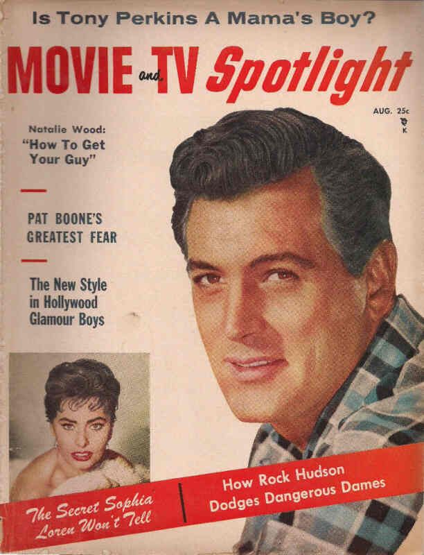 MOVIE SPOTLIGHT magazine side cover August 1957