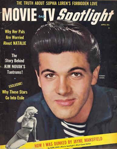MOVIE SPOTLIGHT magazine side cover April 1958