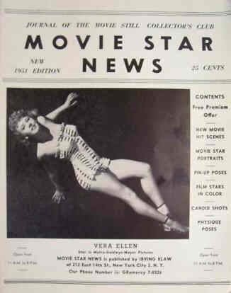 MOVIE STAR NEWS magazine side cover  1951