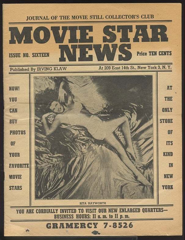 MOVIE STAR NEWS magazine side cover Issue 16  
