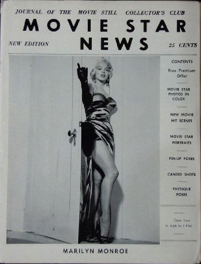 MOVIE STAR NEWS magazine side cover  1952