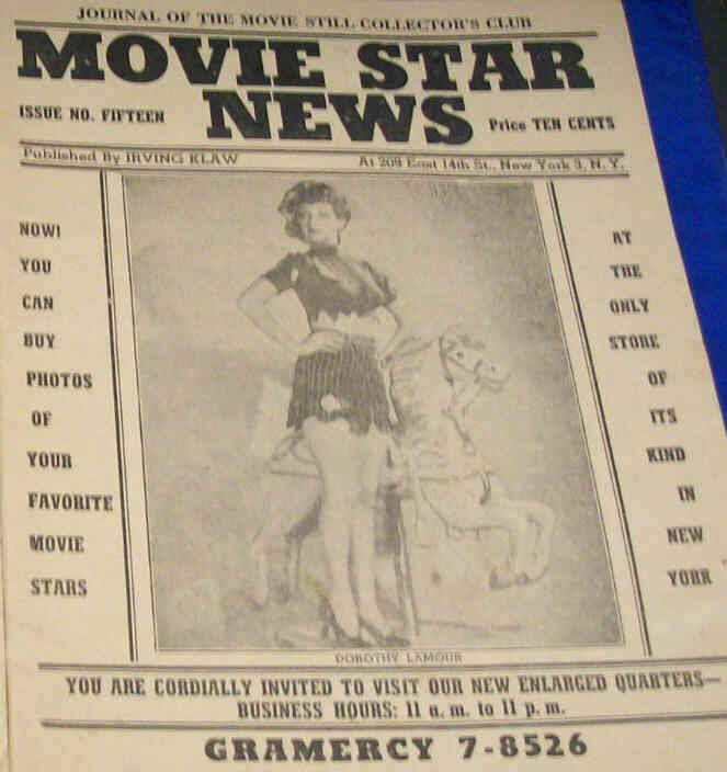 MOVIE STAR NEWS magazine side cover Issue 15  