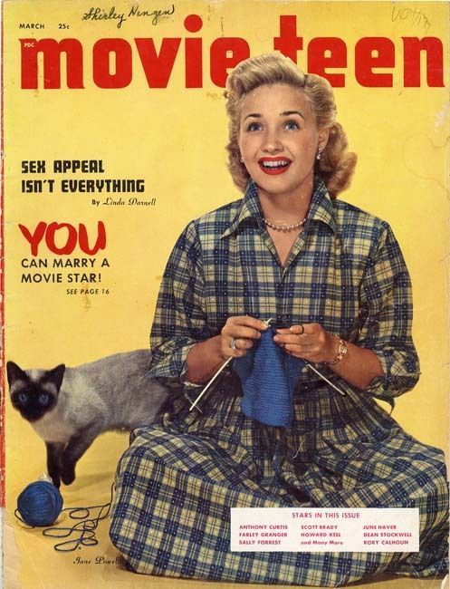 MOVIE TEEN magazine side cover March 1948