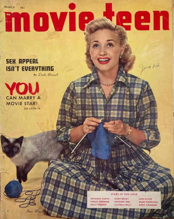 MOVIE TEEN magazine side cover March 1951