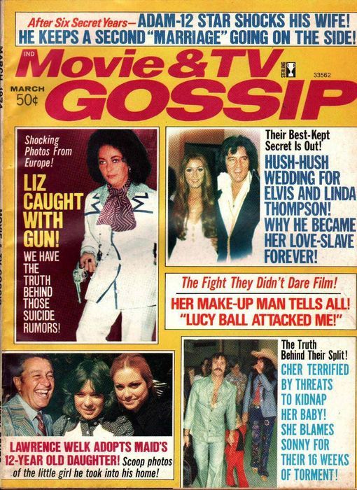 MOVIE AND TV GOSSIP magazine side cover March 1974