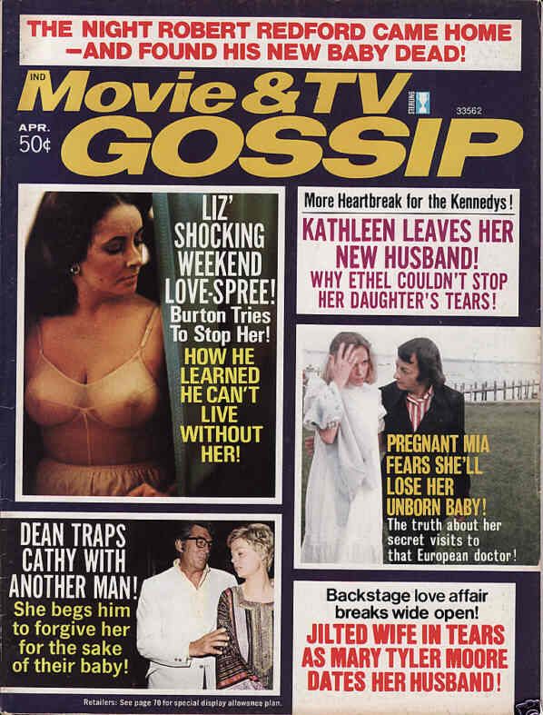 MOVIE AND TV GOSSIP magazine side cover April 1974