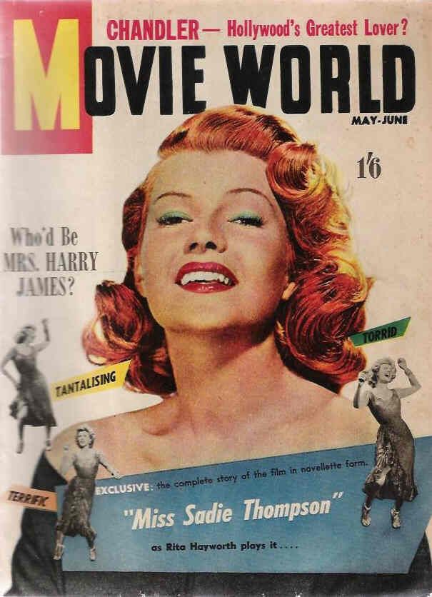 MOVIE WORLD (Au) magazine side cover May/June 1954