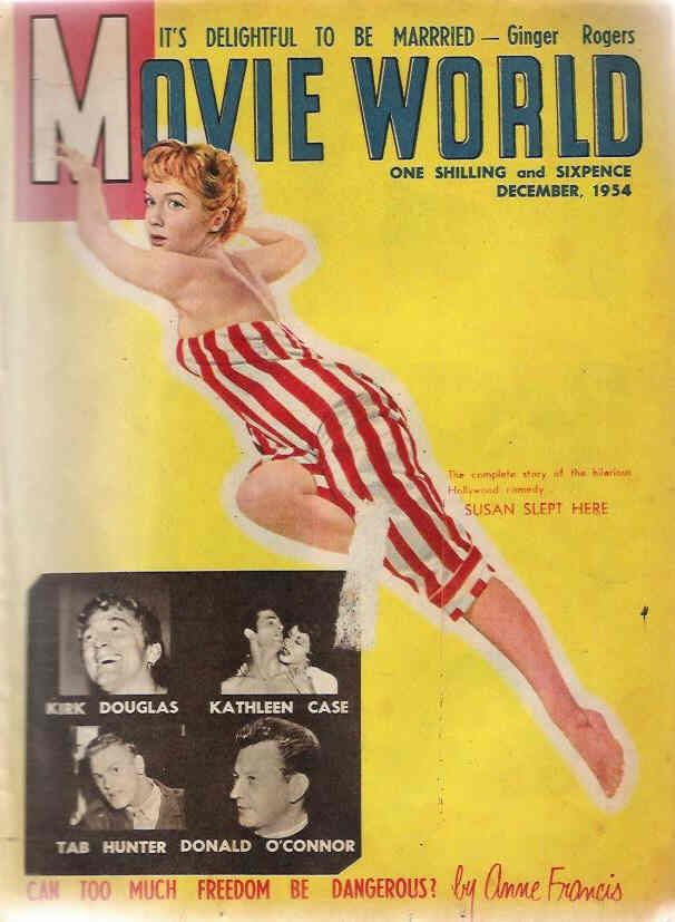 MOVIE WORLD (Au) magazine side cover December 1954