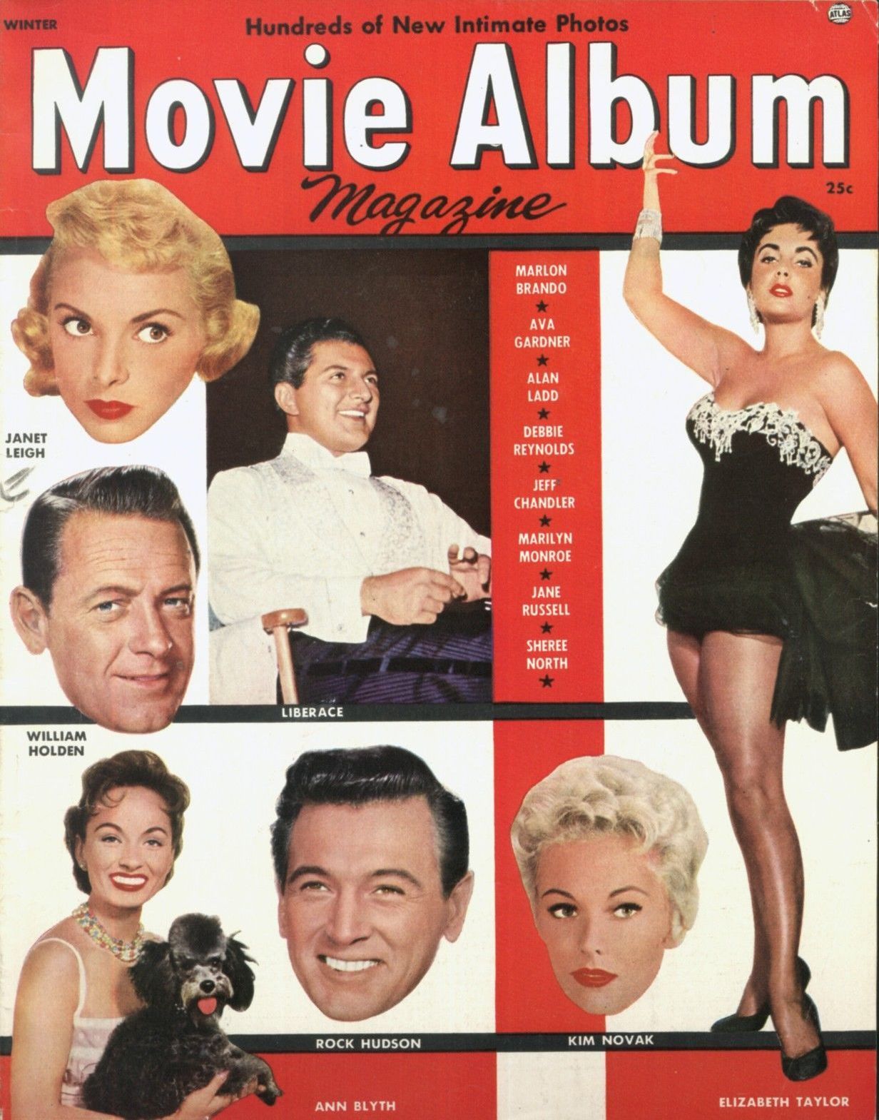 MOVIE ALBUM (50s) magazine side cover Issue 2  Vol 1 # 2 Winter 1955