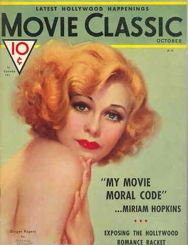 MOVIE CLASSIC magazine side cover October 1933