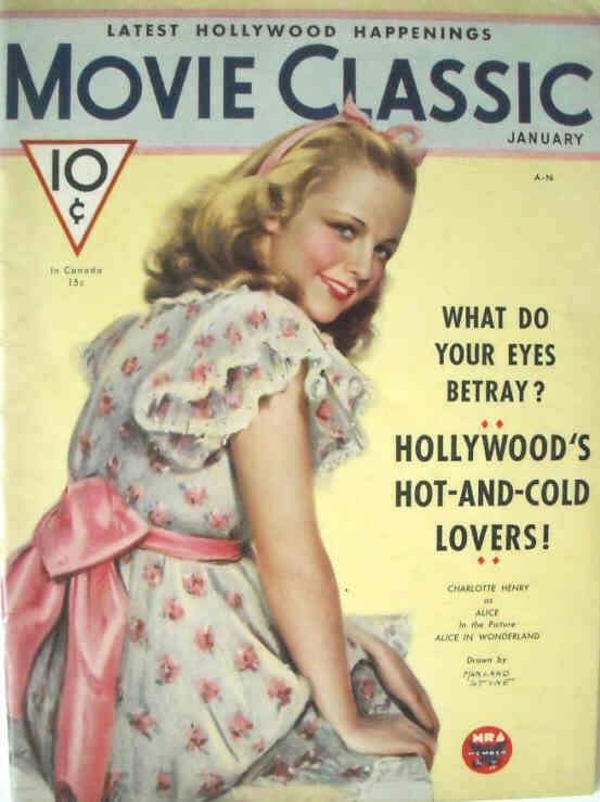 MOVIE CLASSIC magazine side cover January 1934
