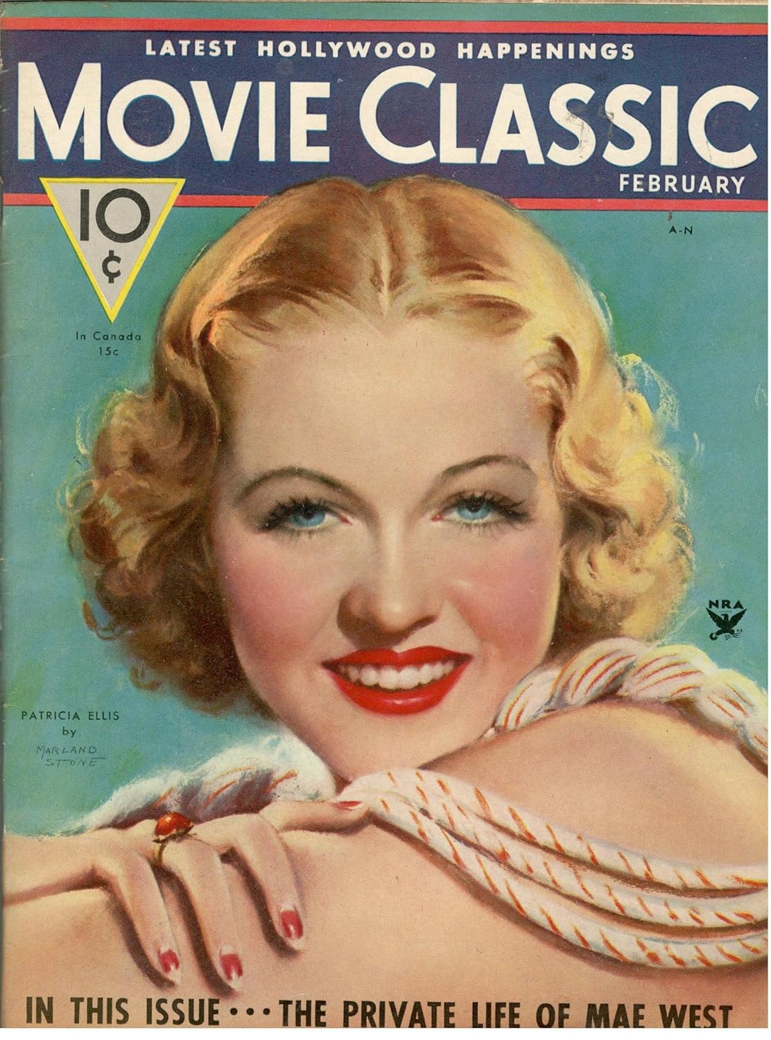 MOVIE CLASSIC magazine side cover February 1934