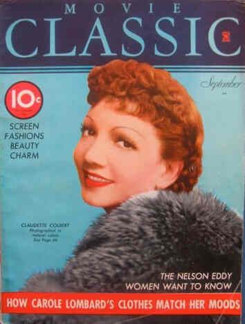 MOVIE CLASSIC magazine side cover September 1935