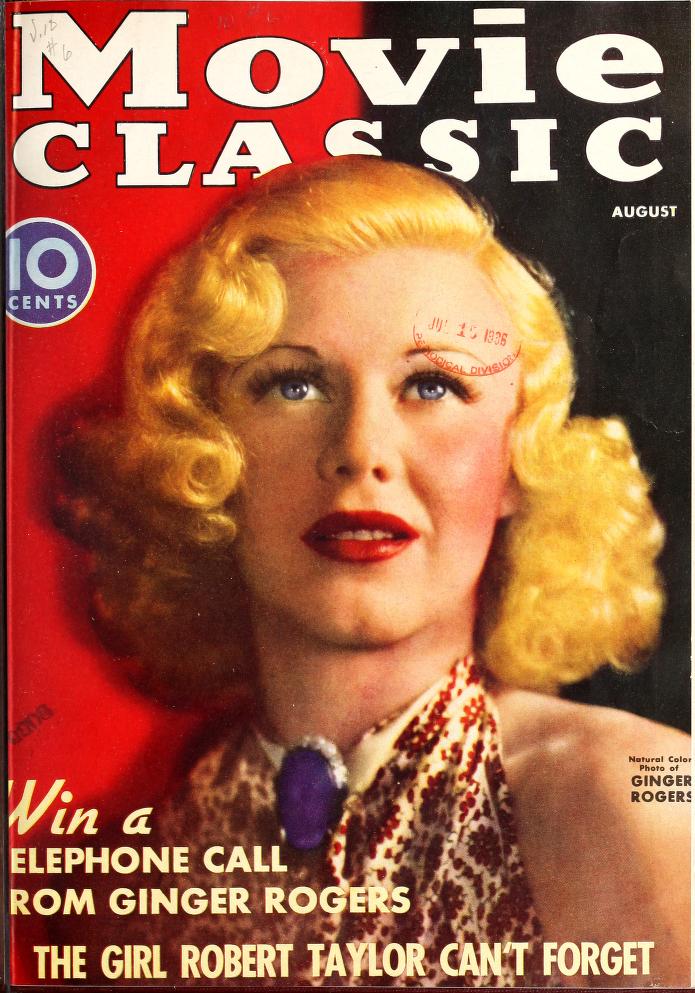 MOVIE CLASSIC magazine side cover August 1936