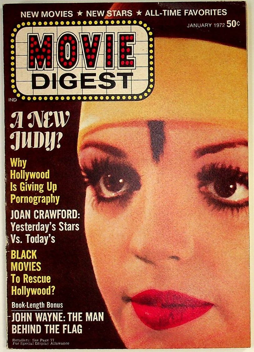 MOVIE DIGEST 70s magazine side cover  Vol 1 # 1 January 1972