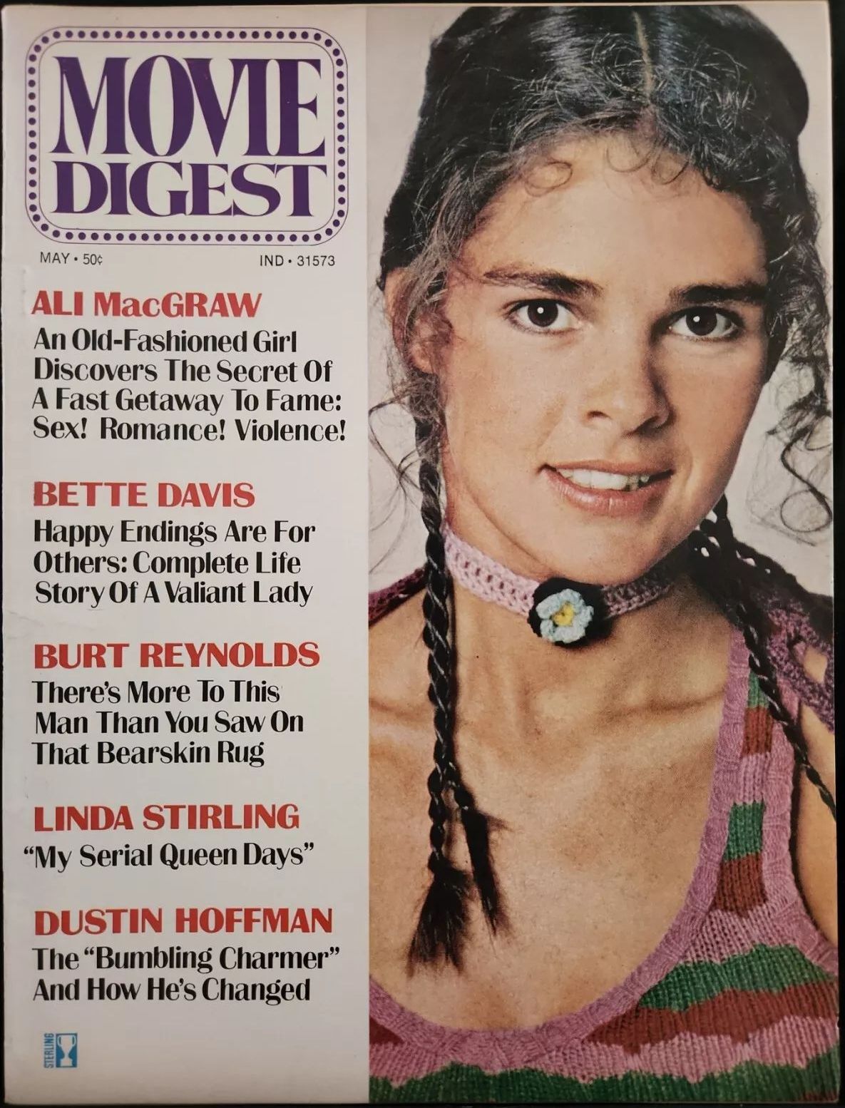 MOVIE DIGEST 70s magazine side cover  Vol 2 # 3 May 1973