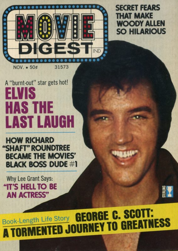 MOVIE DIGEST 70s magazine side cover  Vol 1 # 6 November 1972