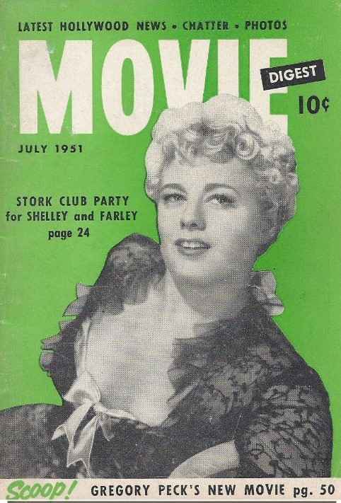 MOVIE DIGEST (50s) magazine side cover Issue 2  July 1951