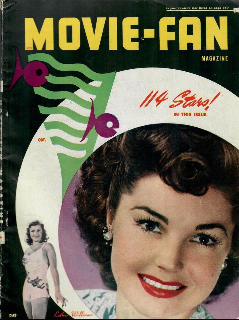 MOVIE FAN magazine side cover  Vol 2 No  3 October/November 1947