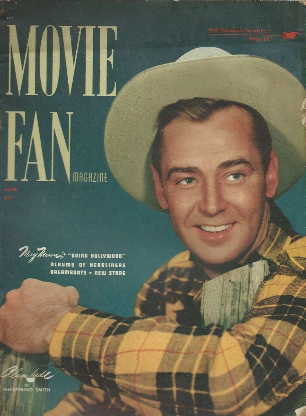 MOVIE FAN magazine side cover  Vol 3 No  5  May/June 1949