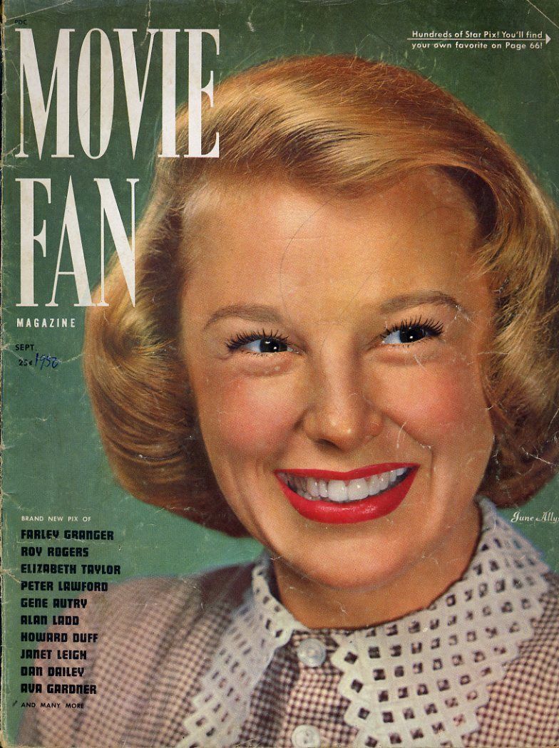 MOVIE FAN magazine side cover  September 1950