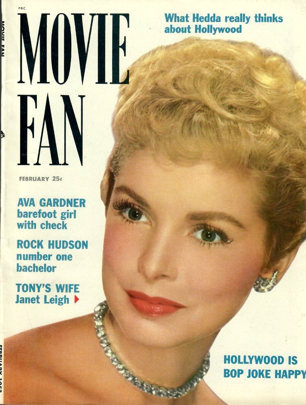 MOVIE FAN magazine side cover  Vol 7 # 5  February 1953