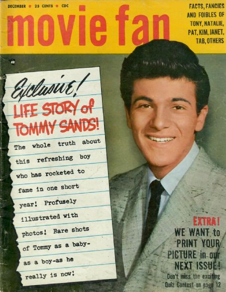 MOVIE FAN magazine side cover  December 1957