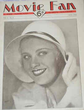 MOVIE FAN (UK) magazine side cover July 1931