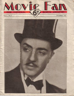 MOVIE FAN (UK) magazine side cover October 1931