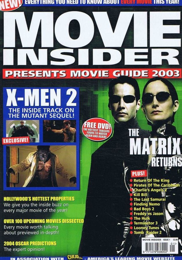 MOVIE INSIDER magazine side cover Issue 1 May 2003