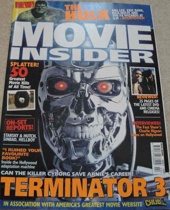 MOVIE INSIDER magazine side cover Issue 2 July 2003